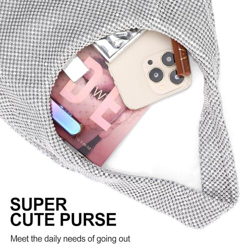 Crescent Hobo Bag Shiny Rhinestone Clutch Purse Fashion Women's Evening Handbag for Wedding Party in Kuwait