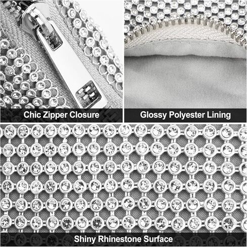 Crescent Hobo Bag Shiny Rhinestone Clutch Purse Fashion Women's Evening Handbag for Wedding Party in Kuwait