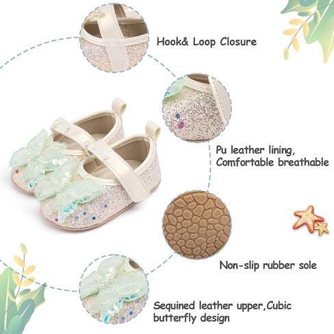 HsdsBebe Baby Girls Mary Jane Flats Non Slip Soft Sole Bowknot Princess Wedding Dress Shoes Toddler First Walkers Infant Newborn Baptism Crib Shoes in Saudi Arabia
