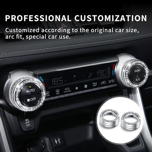 for Toyota RAV4 Accessories 2025 2024 2023 2022 2021 2020 2019 -Air Conditioning Knob Covers, Push Start Button Cover Trim Rings 4pcs (Pink) in Saudi Arabia