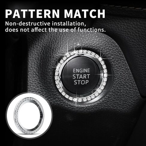 for Toyota RAV4 Accessories 2025 2024 2023 2022 2021 2020 2019 -Air Conditioning Knob Covers, Push Start Button Cover Trim Rings 4pcs (Pink) in Saudi Arabia