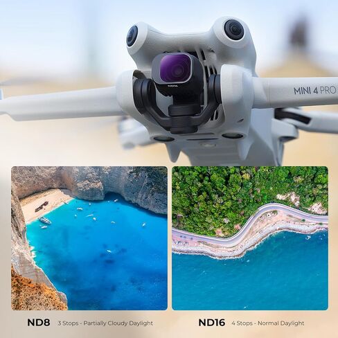 طقم مرشح K&F Concept Mini 4 Pro ND&PL، 3 عبوات (ND8&PL+ND16&PL+ND32&PL) متوافق مع DJI Mini 4 Pro، ملحقات الكاميرا بدون طيار بفلتر زجاجي بصري عالي الدقة متعدد الطبقات in Kuwait