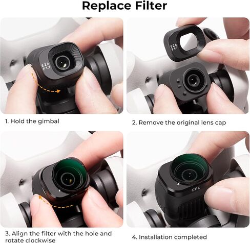 طقم مرشح K&F Concept Mini 4 Pro ND&PL، 3 عبوات (ND8&PL+ND16&PL+ND32&PL) متوافق مع DJI Mini 4 Pro، ملحقات الكاميرا بدون طيار بفلتر زجاجي بصري عالي الدقة متعدد الطبقات in Kuwait