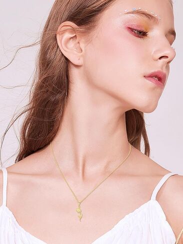 Gold Necklace for Women Real 14K Gold Tulip Necklace/Rose Necklace Flower Pendant Necklace Anniversary Birthday Christmas Gifts For Women Her Wife in Saudi Arabia