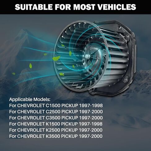 AC Heater Blower Motor Fan Fit for Chevrolet for GMC C1500 C2500 C3500 K1500 K2500 Pickup Tahoe 19131213, 52498884, 615-00558, 35282, BM0149C, PM149, SK700100 in Saudi Arabia