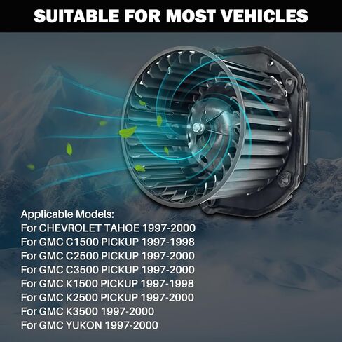 AC Heater Blower Motor Fan Fit for Chevrolet for GMC C1500 C2500 C3500 K1500 K2500 Pickup Tahoe 19131213, 52498884, 615-00558, 35282, BM0149C, PM149, SK700100 in Saudi Arabia