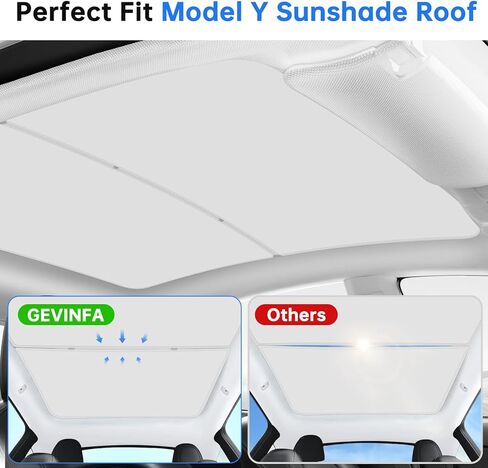 New Version Sunshade Roof for Tesla Model Y,Foldable Model Y Accessories[Heat-Insulated, UV-Proof, no-Sagging] Gen Heat,Gen Glass Roof Sun Shade for Tesla Model Y 2020-2024 in Kuwait
