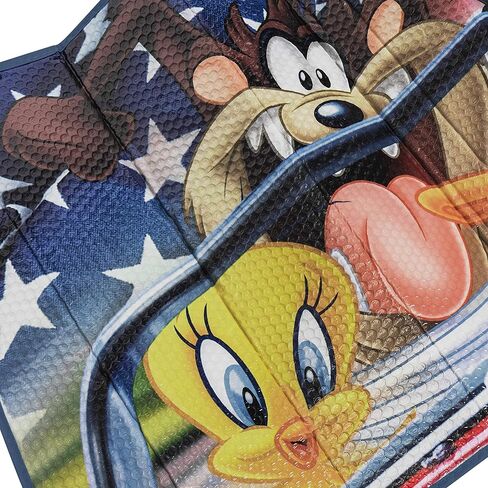 BDK Looney Tunes Road Trip Front Windshield Auto Shade, Accordion Folding Auto Sunshade for Car Truck SUV-Blocks UV Rays Sun Visor Protector, Keeps Your Vehicle Cool-58 x 27 Inch (WBAS-1102) in Saudi Arabia