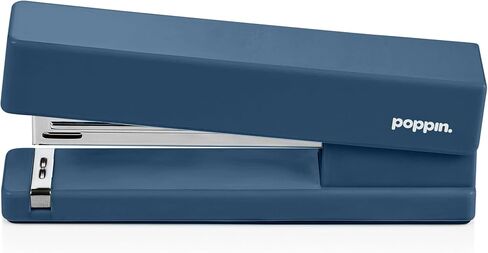 Poppin Stapler - The Original Modern Desk Stapler, Office Supplies, Office Desk Accessories, Lacquer Design, Solid Steel Anvil, Multiple Colors Available (Slate Blue) in Saudi Arabia