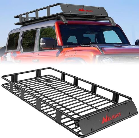 Nilight 84" x 39" x 6" Universal Roof Rack Cargo Basket Heavy-Duty 250LBS Capacity Rooftop Cargo Carrier Luggage Holder for SUV Truck Vehicle,2 Years Warranty in Saudi Arabia