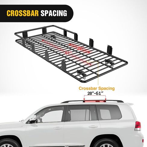 Nilight 84" x 39" x 6" Universal Roof Rack Cargo Basket Heavy-Duty 250LBS Capacity Rooftop Cargo Carrier Luggage Holder for SUV Truck Vehicle,2 Years Warranty in Saudi Arabia