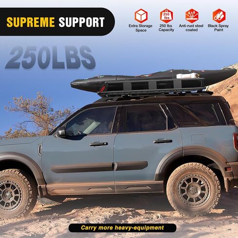 Nilight 84" x 39" x 6" Universal Roof Rack Cargo Basket Heavy-Duty 250LBS Capacity Rooftop Cargo Carrier Luggage Holder for SUV Truck Vehicle,2 Years Warranty in Saudi Arabia