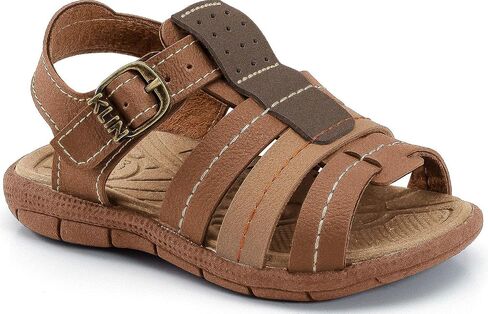 KLIN Boys Open Toe Sandals Adjustable Strap Comfortable Non-Slip Outsole - Tic Tac Casual - Made in Brazil (Toddler - Little Kid) in Saudi Arabia