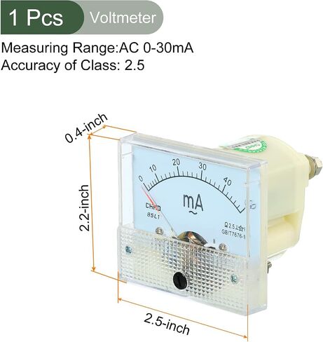 YOKIVE Analog Panel Ammeter, 85L1 Ampere Meter Current Tester, Great for Office, Art, Home, Daily Use (AC 0-50mA) in Saudi Arabia