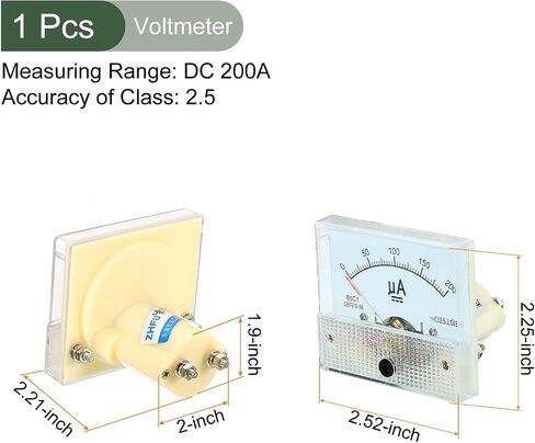 YOKIVE Analog Panel Ammeter, 85C1 Ampere Meter Current Tester, Great for Office, Art, Home, Daily Use (DC 0-200uA) in Saudi Arabia