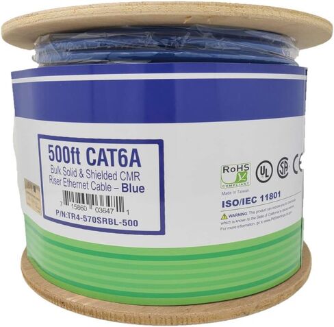 ميكرو كونيكتورز كيبل ايثرنت صلب محمي (STP) CAT6A بطول 500 قدم - ازرق (TR4-570SHBL-500) in Kuwait
