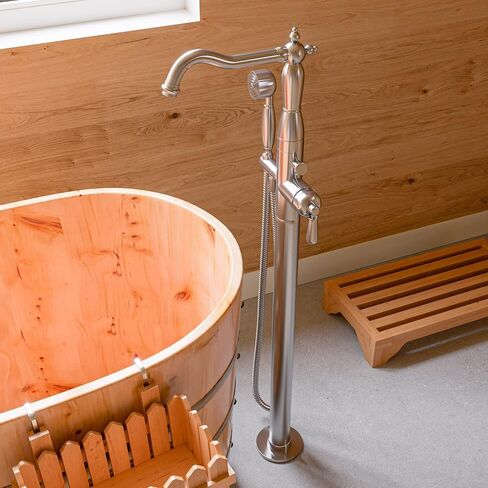 ALFI brand AB4409 24" Modern Wooden Stepping Stool Multi-Purpose Accessory, Natural Wood in Saudi Arabia