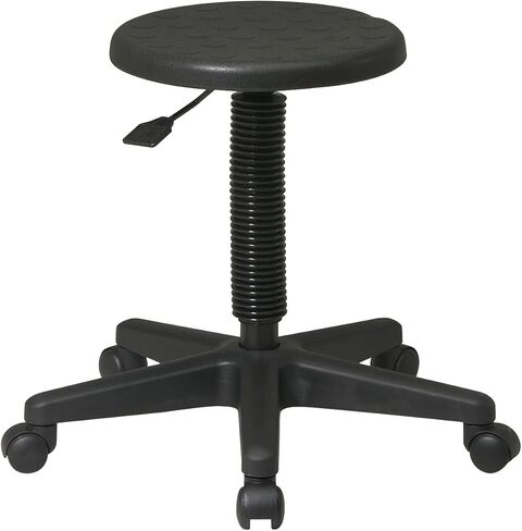 Work Smart Office Star KH Series Urethane Intermediate Stool with Height Adjustment, Black in Saudi Arabia
