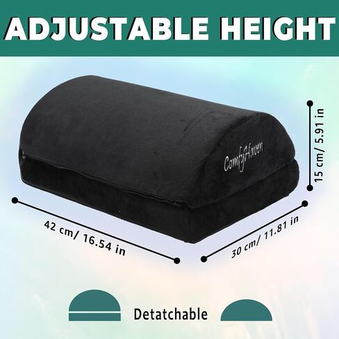 Premium Adjustable Ergonomic Under Desk Foot Rest Ideal for Office & Home Use, Memory Foam Foot Stool - Relieves Back & Hip Pain (Velvet) in Saudi Arabia