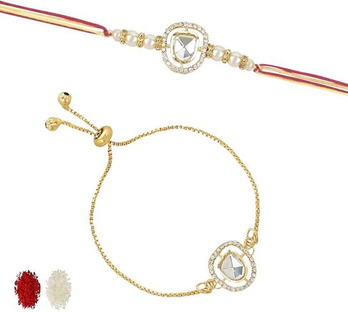 مجموعة كومبو لومبا راخي كومبو من آي جويلز راكشابهاندان الخاصة المرصعة باللؤلؤ بهيا بهابهي والمعلقة باللؤلؤ (R094-CO) in Kuwait