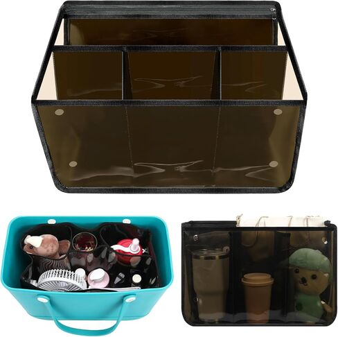 Clear Black Beach Bag Organizer Liner Original Insert Accessories for Bag X Large Storage Bag Divider Pouch Zipper for Bags Accessories Organizing Bag and Divide Space in Kuwait