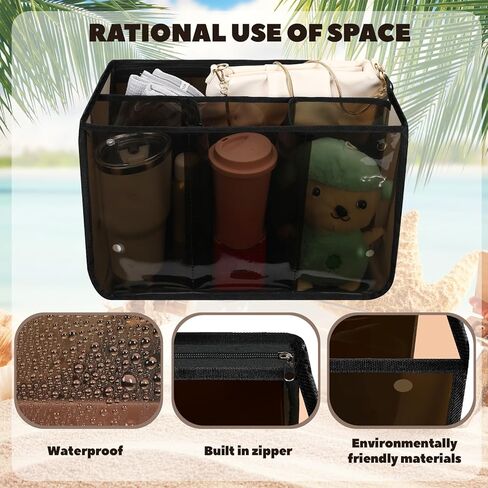 Clear Black Beach Bag Organizer Liner Original Insert Accessories for Bag X Large Storage Bag Divider Pouch Zipper for Bags Accessories Organizing Bag and Divide Space in Kuwait