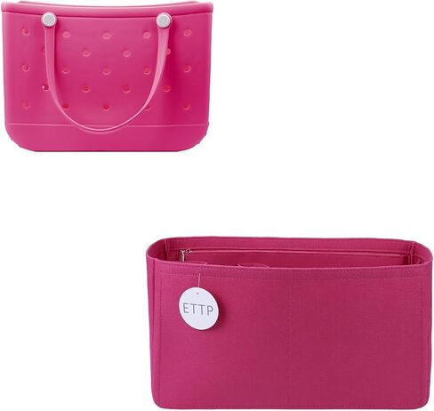 Rubber Beach Bag Organizer Compatible with Bogg Bag X Large Open Tote Bag,Divider Pouch for BOGG BAG Accessories Purse Organizer Insert (Rosy, Large) in Saudi Arabia