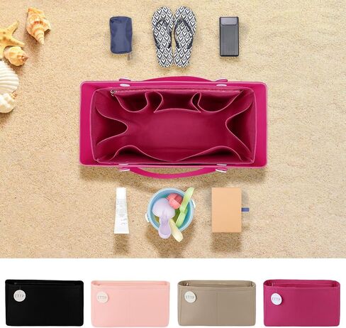 Rubber Beach Bag Organizer Compatible with Bogg Bag X Large Open Tote Bag,Divider Pouch for BOGG BAG Accessories Purse Organizer Insert (Rosy, Large) in Saudi Arabia