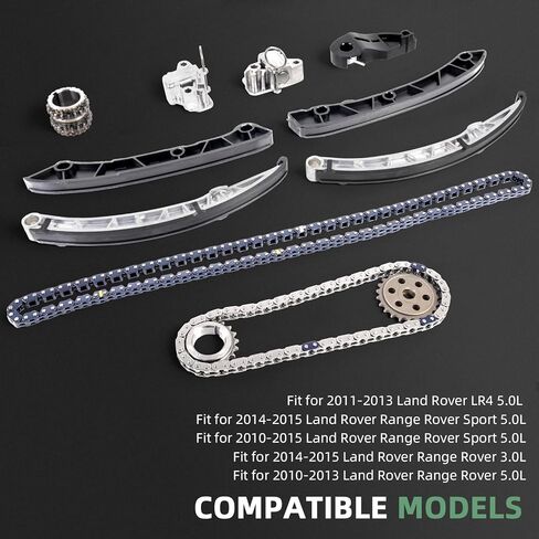 مجموعة سلسلة التوقيت مناسبة لاند روفر LR4، 5.0L، 2011-2013 | لسيارة رينج روفر/رينج روفر سبورت، 3.0L/5.0L، 2010-2015 # استبدال LR051013 LR051008 LR051011 LR051012 سلسلة التوقيت in Kuwait