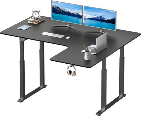 Dripex Standing Desk, 63"/ 71" L Shaped Desk Adjustable Height, Electric Corner Stand Up Desk Large Home Office Desk Computer Workstation, Dual Motor Sit Stand Desk 4 Legs, Super Stable in Saudi Arabia
