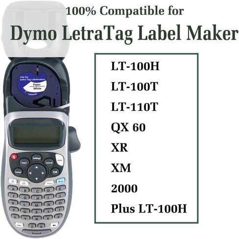 Hehua Compatible for Dymo LetraTag Refills 12mm x 4m 1/2" x 13', 10PK Letratag Refills Plastic Compatible for Dymo Label Maker Refills for Dymo LetraTag LT-100H LT-100T Plus LT-110T QX50 2000 XR in Kuwait