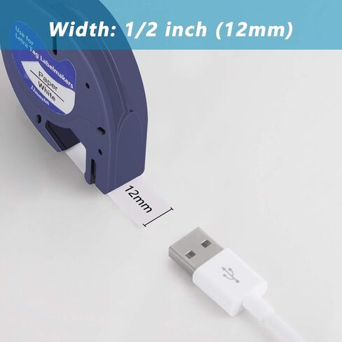 Hehua Compatible for Dymo LetraTag Refills 12mm x 4m 1/2" x 13', 10PK Letratag Refills Plastic Compatible for Dymo Label Maker Refills for Dymo LetraTag LT-100H LT-100T Plus LT-110T QX50 2000 XR in Kuwait