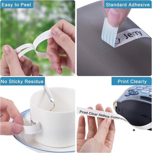 Hehua Compatible for Dymo LetraTag Refills 12mm x 4m 1/2" x 13', 10PK Letratag Refills Plastic Compatible for Dymo Label Maker Refills for Dymo LetraTag LT-100H LT-100T Plus LT-110T QX50 2000 XR in Kuwait