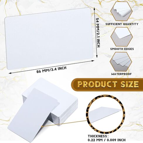 Ctosree 500 Pcs White Sublimation Metal Business Card Blanks 0.22 mm Aluminum Blanks Name Card 3.39 x 2.13 Inch Thick Aluminum Alloy Sublimation Cards for Office Business Blank DIY Printing Engrave in Saudi Arabia