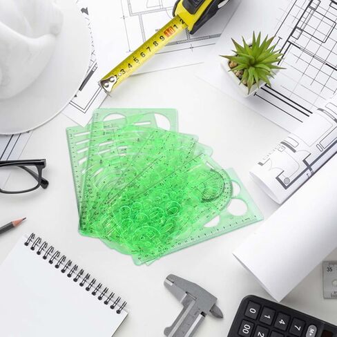 7 Pack Drawings Templates Stencil, Circle Template for Geometric Drawing Stencils, Plastic Clear Circle Stencils Architecture Supplies Drafting Tools for Office, Studying, Designing in Kuwait