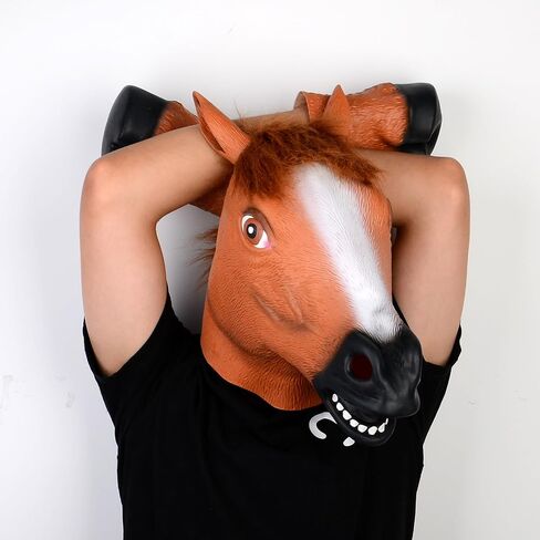 Voyiparty Halloween Latex Horse Head Mask Costume Animal Unicorn Mask for Adults in Saudi Arabia