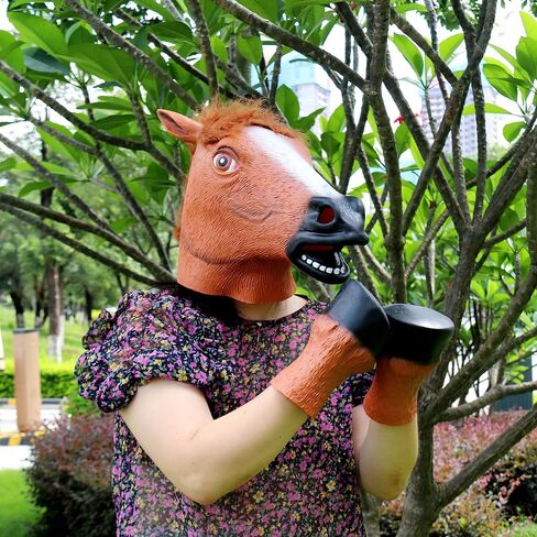 Voyiparty Halloween Latex Horse Head Mask Costume Animal Unicorn Mask for Adults in Saudi Arabia
