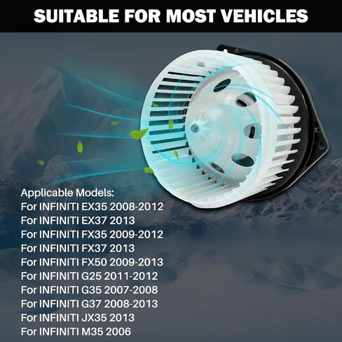 AC Heater Blower Motor Fit for Infiniti for Nissan Altima 272206CA0A, 272251EA0A, 272253TA1A, 272256CA0A, 27225AM611, 27225JK60B, 27225JK60D, 27225JK60E, 27225JK61A, BM00156C, PM9316, 75850 in Saudi Arabia