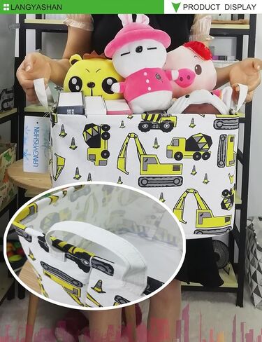 Rectangular Collapsible Boys Racecar Storage Basket Nursery Organizer | Car Storage Bin Foldable Canvas with Handles for Organizing Home Kitchen Children Toys Office Closet Shelf Baskets in Saudi Arabia