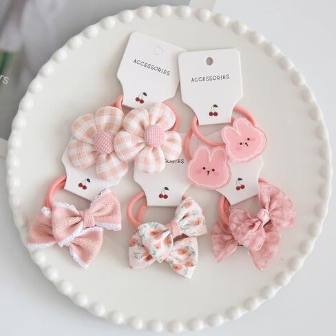 30 Pcs(15 pairs) Baby Girl Hair Ties With Bows 1.2 Inch Small Toddler Girls Ponytail Holders Pigtails Elastic Bands Hair Accessories For Kids in Saudi Arabia