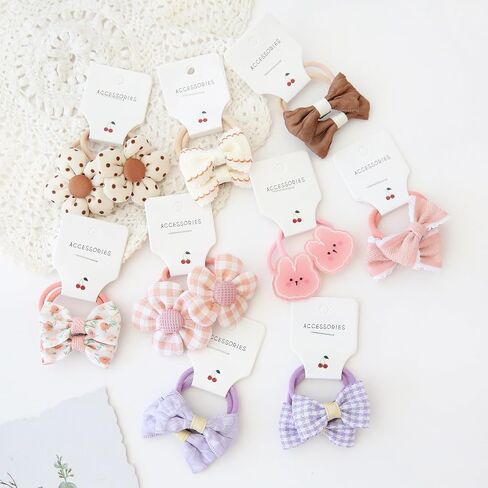 30 Pcs(15 pairs) Baby Girl Hair Ties With Bows 1.2 Inch Small Toddler Girls Ponytail Holders Pigtails Elastic Bands Hair Accessories For Kids in Saudi Arabia