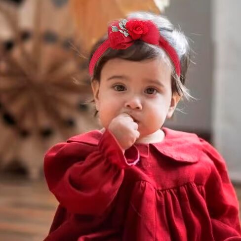 New Model Baby Girl Nylon Headbands Nylon Flower Elastic Hairbands 3pcs Hair Accessories Gift for Newborn Infant Toddlers (BF-Z38) in Kuwait