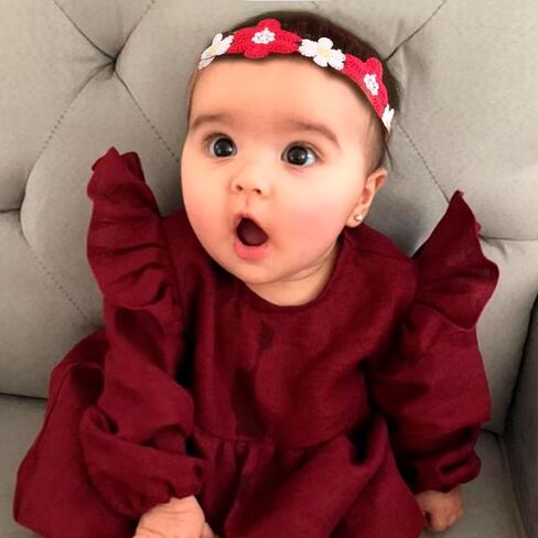 New Model Baby Girl Nylon Headbands Nylon Flower Elastic Hairbands 3pcs Hair Accessories Gift for Newborn Infant Toddlers (BF-Z38) in Kuwait