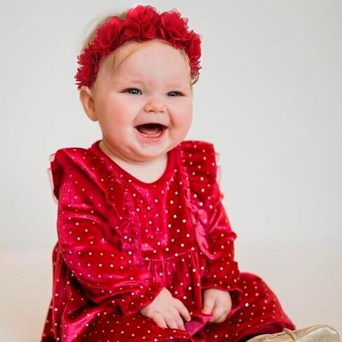 New Model Baby Girl Nylon Headbands Nylon Flower Elastic Hairbands 3pcs Hair Accessories Gift for Newborn Infant Toddlers (BF-Z38) in Kuwait