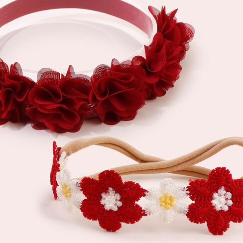 New Model Baby Girl Nylon Headbands Nylon Flower Elastic Hairbands 3pcs Hair Accessories Gift for Newborn Infant Toddlers (BF-Z38) in Kuwait