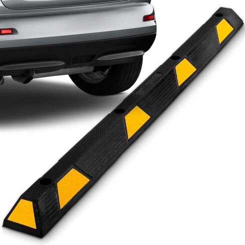 Pyle PCRSTP14 72 Inch Heavy Duty Rubber Car/Truck Vehicle Wheel Guide Stopper Stop Tire Block for Driveways, Parking Lot Spots, and Garages (2 Pack) in Saudi Arabia