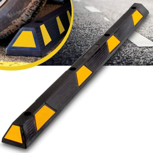 Pyle PCRSTP14 72 Inch Heavy Duty Rubber Car/Truck Vehicle Wheel Guide Stopper Stop Tire Block for Driveways, Parking Lot Spots, and Garages (2 Pack) in Saudi Arabia