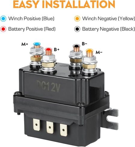 Youxmoto 12V 500A Winch Solenoid Contact Relay and Receiver + 2pcs مجموعة التحكم عن بعد، 4pcs الأسلاك المسبقة مع العروات، استبدال 8000lb-15000lb ATV UTV Truck Winch الملف اللولبي in Saudi Arabia