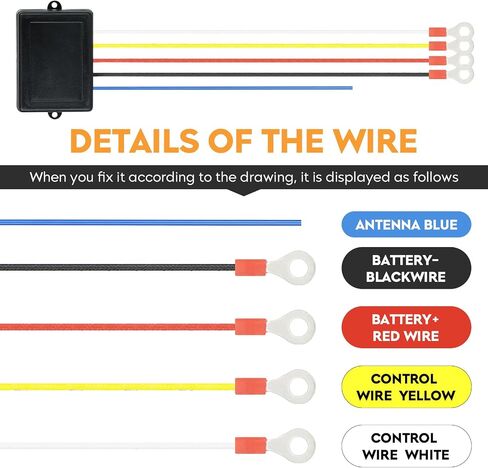 Youxmoto 12V 500A Winch Solenoid Contact Relay and Receiver + 2pcs مجموعة التحكم عن بعد، 4pcs الأسلاك المسبقة مع العروات، استبدال 8000lb-15000lb ATV UTV Truck Winch الملف اللولبي in Saudi Arabia