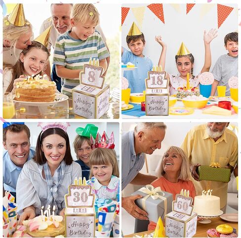 Happy Birthday Money Gift Box, Birthday Box for Cash, Happy Birthday Day Money Box for Cash Gift Pull with 50Pcs Transparent Bags, Pull Out Card, Money Gift Box for Family and Friends in Saudi Arabia